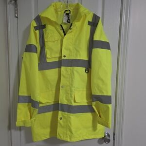 Occunomix Lux-Tjfs Mens Yellow 5-IN-1 Parka w/Pleated Lining Medium